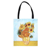 Oil Painting Tote Bag Lightweight Foldable Retro Big Capacity Shopping Bag