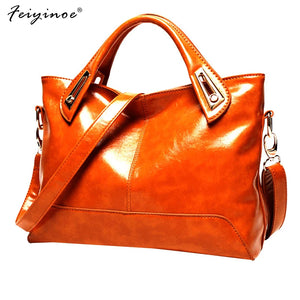 Oil Wax Leather Handbags High Shoulder Bags Ladies Handbags PU women bags