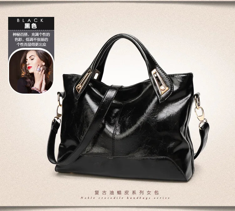 Oil Wax Leather Handbags High Shoulder Bags Ladies Handbags PU women bags