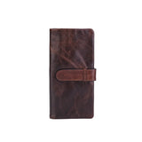 Oil Wax Leather Men's Long Wallet - Vintage Multi-card Wallets
