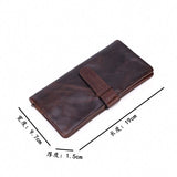 Oil Wax Leather Men's Long Wallet - Vintage Multi-card Wallets