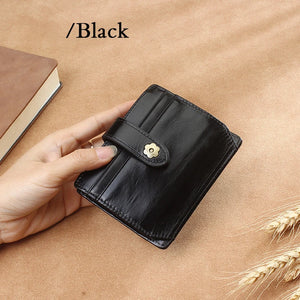 Oil Wax Leather Women Wallets PU Leather Coin Money Purse Ladies Wallet