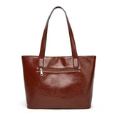 Large Capacity Women Shoulder Bag Oil Wax Skin Leisure Handbag