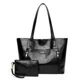 Large Capacity Women Shoulder Bag Oil Wax Skin Leisure Handbag