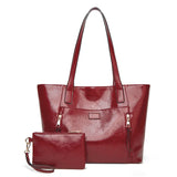 Large Capacity Women Shoulder Bag Oil Wax Skin Leisure Handbag