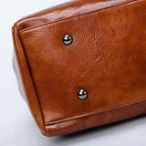 Oil Wax Leather Boston Shoulder Bag Soft Leather Big Bag