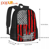 Oilfield American Flag Oil Worker Backpack Large Capacity Bookbag