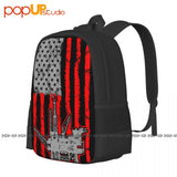 Oilfield American Flag Oil Worker Backpack Large Capacity Bookbag