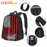 Oilfield American Flag Oil Worker Backpack Large Capacity Bookbag