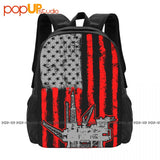 Oilfield American Flag Oil Worker Backpack Large Capacity Bookbag