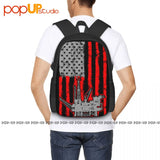 Oilfield American Flag Oil Worker Backpack Large Capacity Bookbag