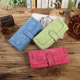 Okolive WB0005 Women Long Retro Frosted Embroidered Wallet Handbag