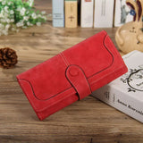 Okolive WB0005 Women Long Retro Frosted Embroidered Wallet Handbag