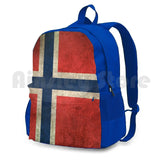 Vintage Norway Flag Outdoor Hiking Backpack