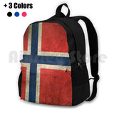 Vintage Norway Flag Outdoor Hiking Backpack