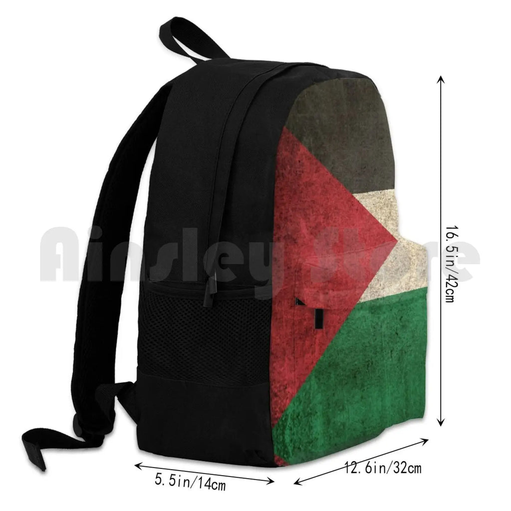 Vintage Palestinian Flag Outdoor Hiking Backpack