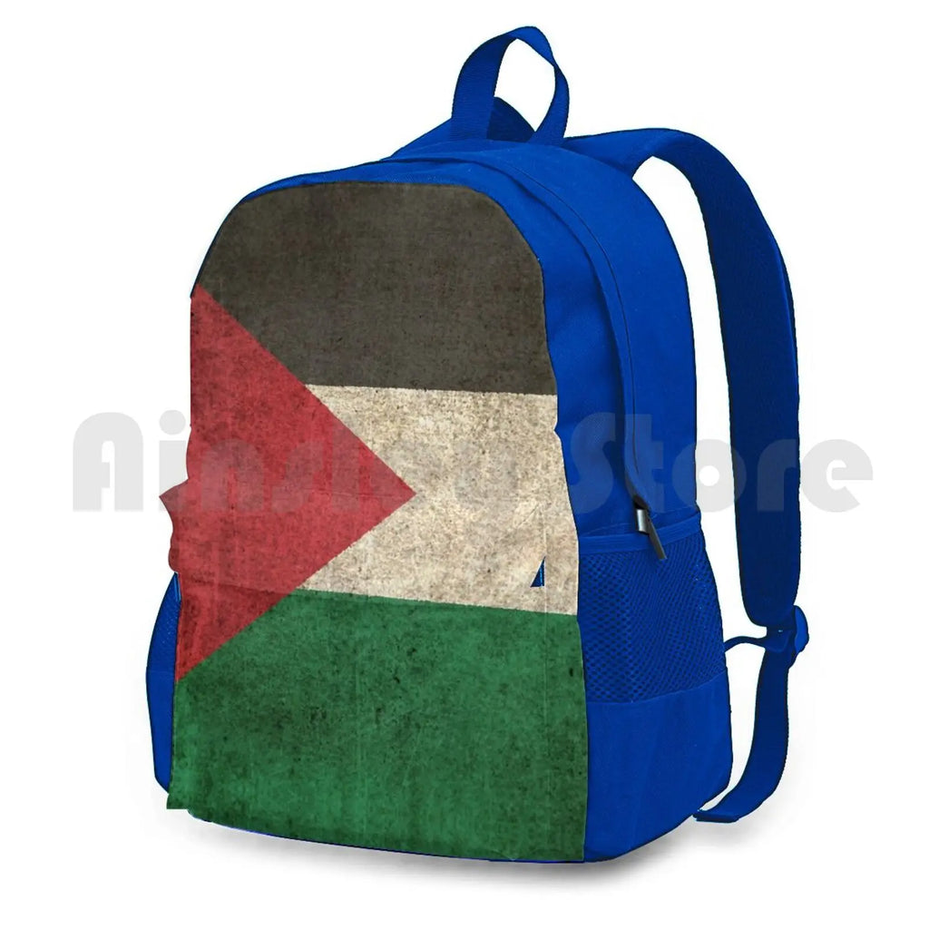 Vintage Palestinian Flag Outdoor Hiking Backpack