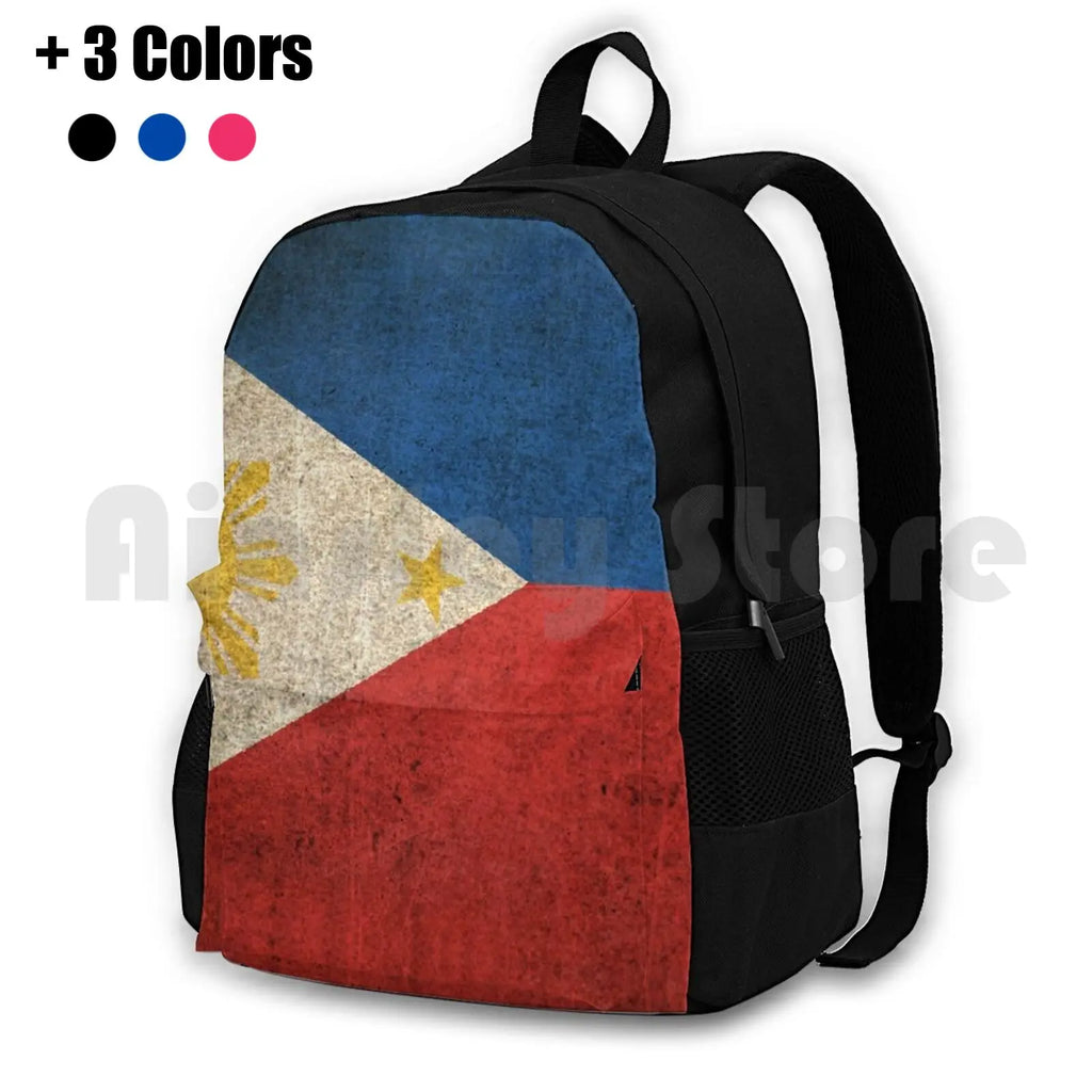 Vintage Filipino Flag Outdoor Hiking Backpack