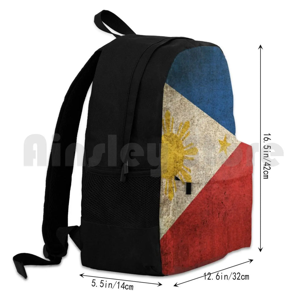Vintage Filipino Flag Outdoor Hiking Backpack