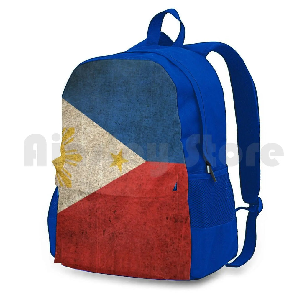 Vintage Filipino Flag Outdoor Hiking Backpack