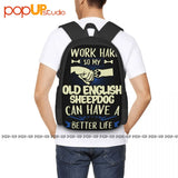 Old English Sheepdog Dog Mom Dog Lover Backpack Large Capacity