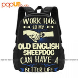 Old English Sheepdog Dog Mom Dog Lover Backpack Large Capacity
