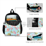 Vintage Roses On Teal Pattern Outdoor Hiking Backpack