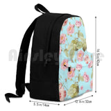 Vintage Roses On Teal Pattern Outdoor Hiking Backpack