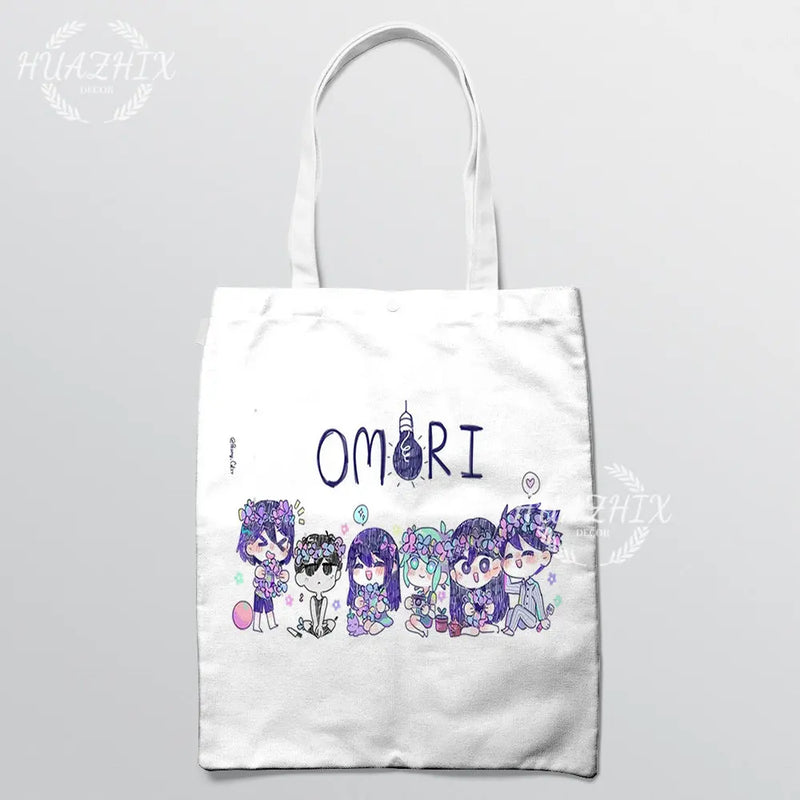 Omori Canvas Shoulder Bag Large Shopper Beach School Cartoon Eco Reusable
