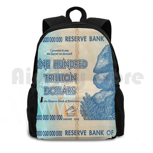 100 Trillion Dollars Zimbabwe Bank Note Backpack