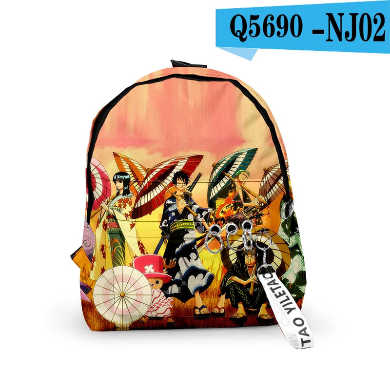 One Piece Backpack School Bag 3D Waterproof Key Chain Accessories