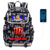 One Punch Man Canvas Backpack Zipper School Bag Packsack Student Casual Teenager