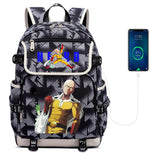 One Punch Man Canvas Backpack Zipper School Bag Packsack Student Casual Teenager