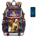 One Punch Man Canvas Backpack Zipper School Bag Packsack Student Casual Teenager