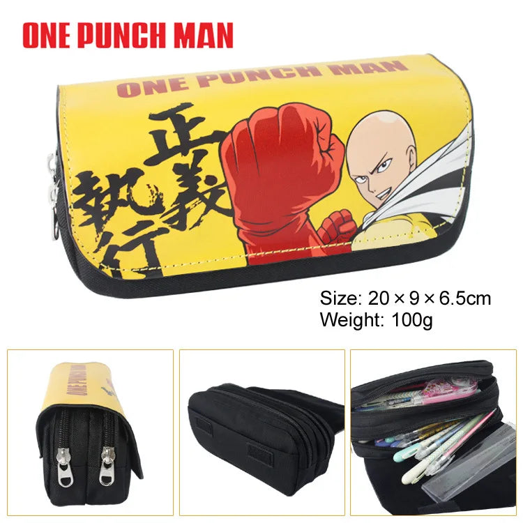 One Punch Man High Soft Anime Characters Double School Student Pencil Case