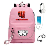 One Punch-Man USB Charge Schoolbag Cartoon Backpack