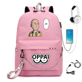 One Punch-Man USB Charge Schoolbag Cartoon Backpack