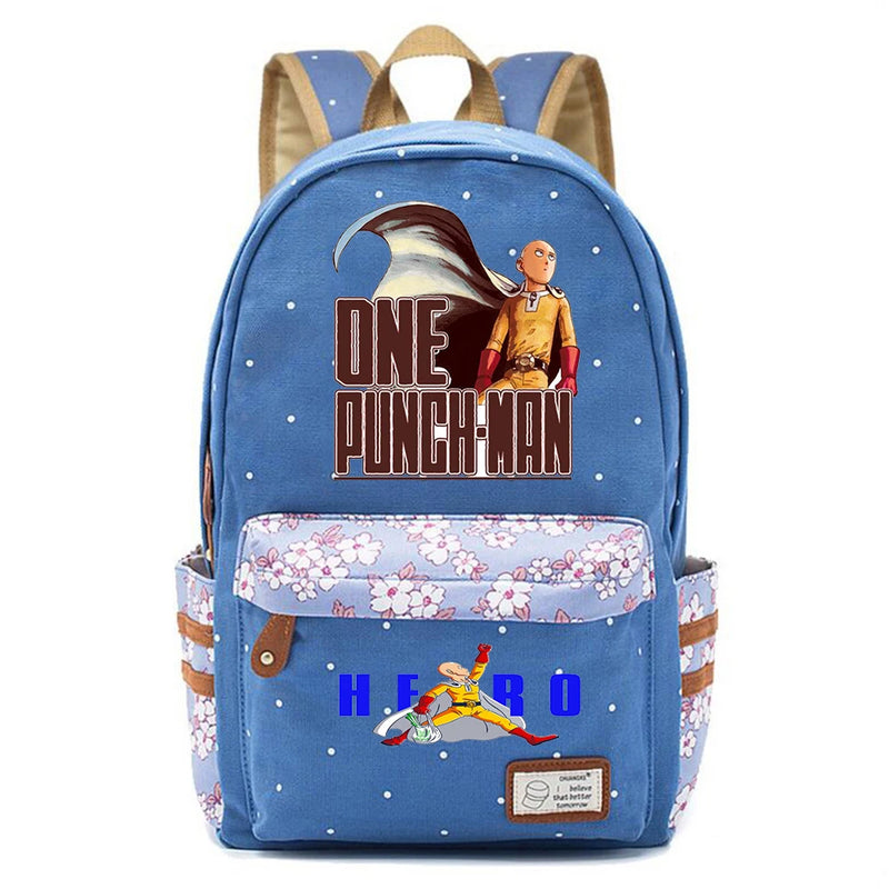 One Punch-Man Zipper Print Backpack Student Schoolbag