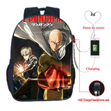 One Punch USB Charge School Bag Men Women Boys Girls Daily School Bag