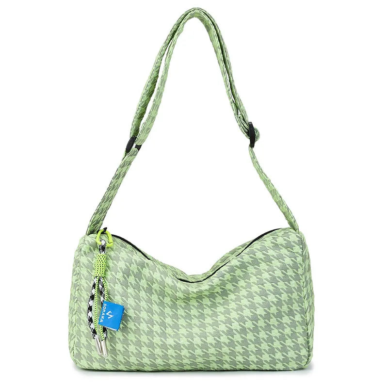 Checkered One Shoulder Bag Autumn Women Cross Body Bag