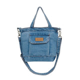 Denim One Shoulder Bag Student Art Shopping Bag
