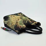 One Shoulder Sequin Peacock Canvas Bag
