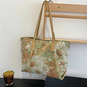 One-shoulder Ladies Bag Oil Painting Graffiti Tote Bag Large-Capacity Handbag