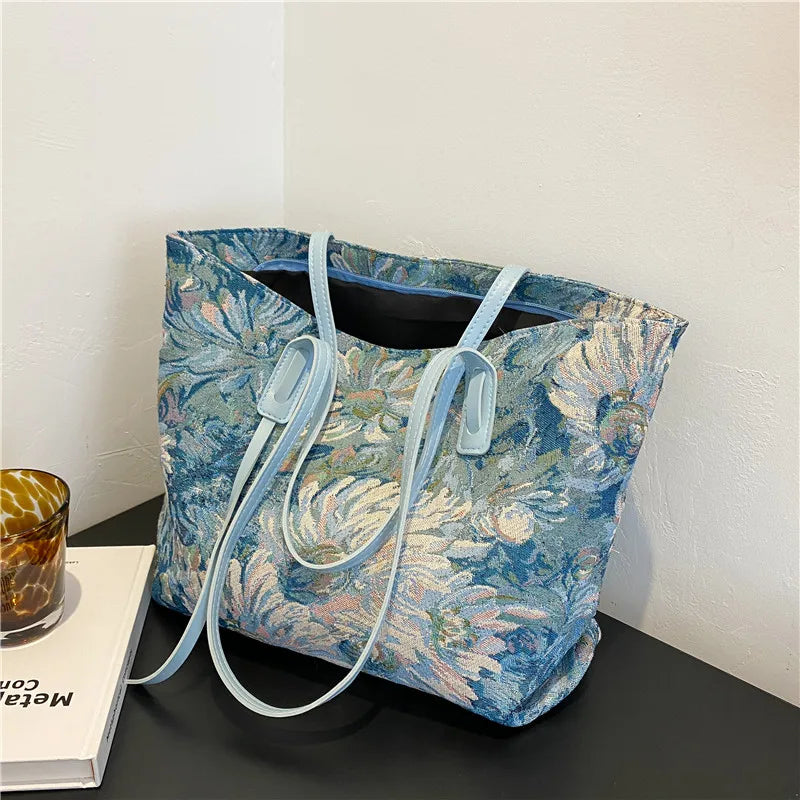 One-shoulder Ladies Bag Oil Painting Graffiti Tote Bag Large-Capacity Handbag