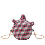 One-shoulder Lattice Ellipse Student Leisure Style Zipper Bag