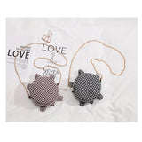 One-shoulder Lattice Ellipse Student Leisure Style Zipper Bag