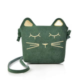One-shoulder Cartoon Kids Bag Mini Princess Embroidered Kitten Bag