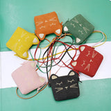 One-shoulder Cartoon Kids Bag Mini Princess Embroidered Kitten Bag
