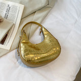 Crocodile Pattern One Shoulder Crescent Bag Women's Handbag