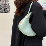 Crocodile Pattern One Shoulder Crescent Bag Women's Handbag